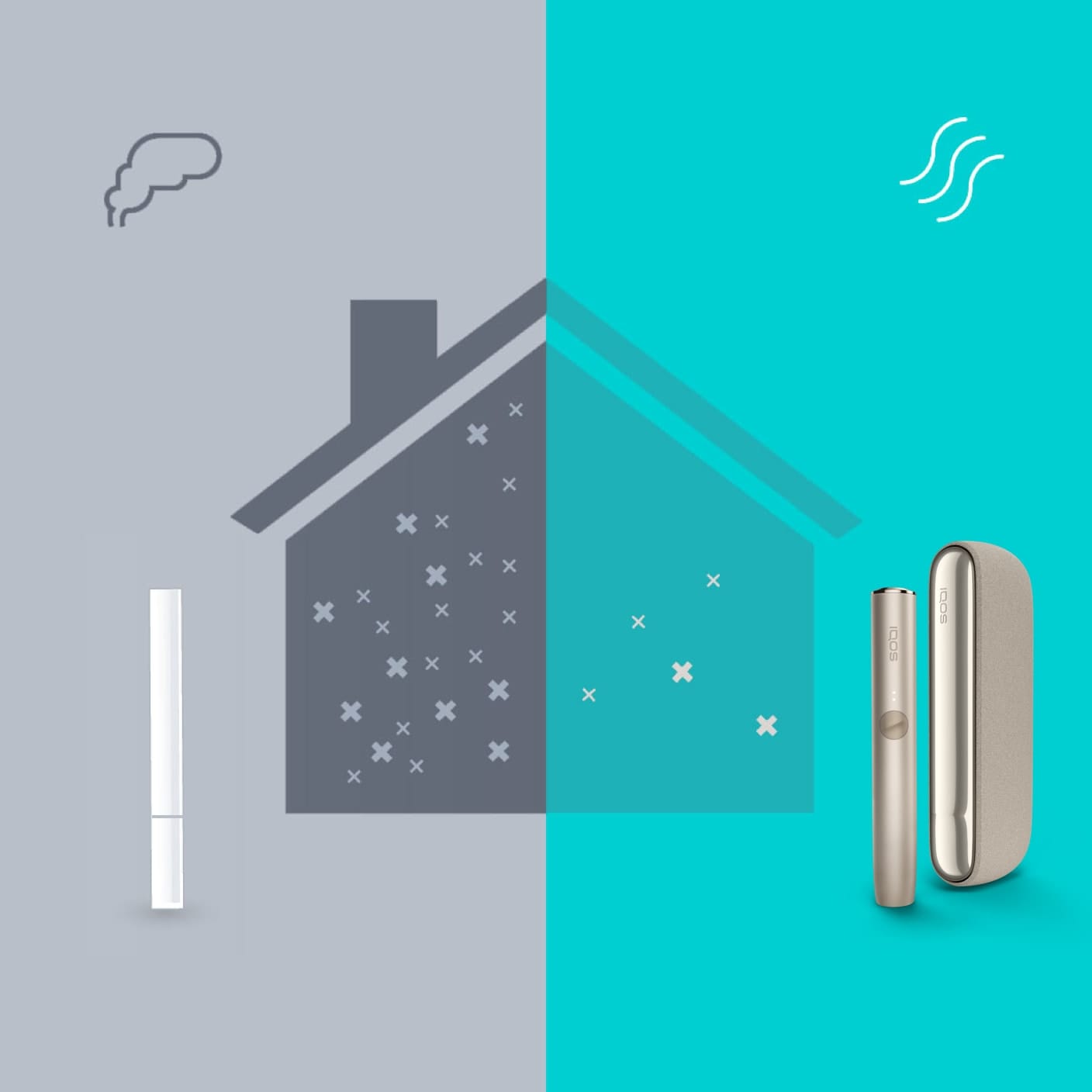 IQOS neveido dūmus un nerada nepatīkamu aromātu mājā